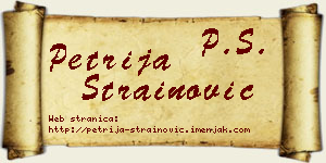 Petrija Strainović vizit kartica